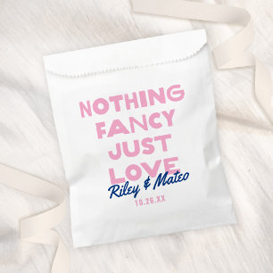 Bold Modern Type Nothing Fancy Just Love Wedding Favour Bag