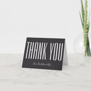 Bold Modern Typography in Black Personalized Thank You Card