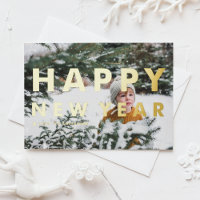 Bold Modern Typography Photo Happy New Year