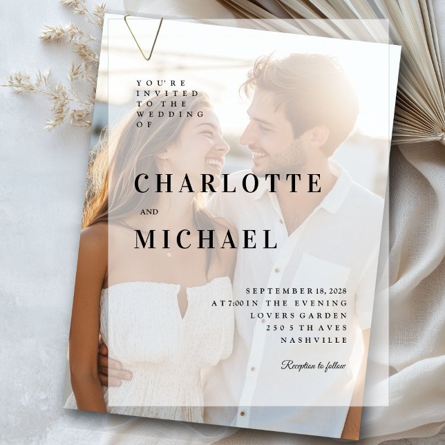Bold, Modern, Wedding,  Vellum Invitations (Bold, Minimal, Modern, Wedding, Vellum Invitations)