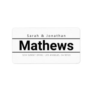 Bold Modern White & Black Return Address Label