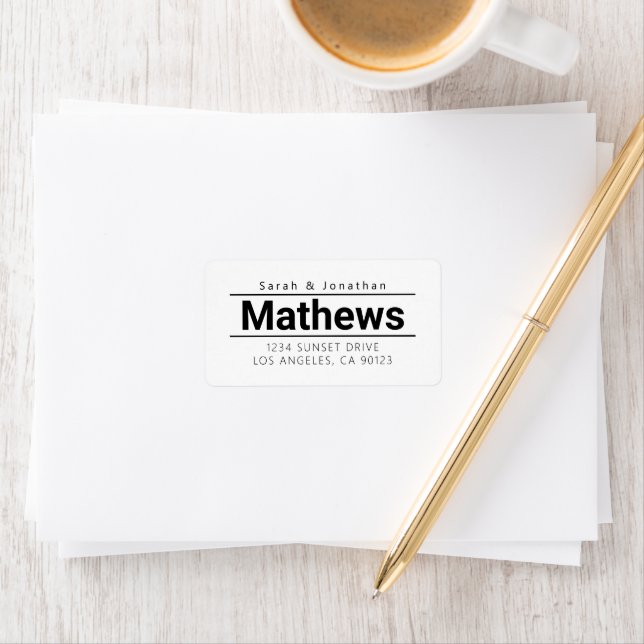 Bold Modern White & Black Return Address Label (Insitu)