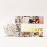 Bold Modern Year In Review Six-Photo Happy Gold Foil Holiday Postcard<br><div class="desc">Send warm wishes this holiday season with this unique and cute, bold modern year in review six-photo happy gold foil holiday postcard. Its simple and minimalist design features boho-inspired elements in light pink, pastel coral, sage green, blush, and peach hues. Celebrating the festive spirit of December, this design brings a...</div>