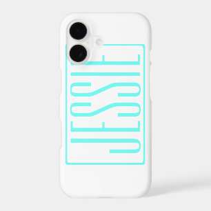 Bold & Modern Your Name or Word   Turquoise White