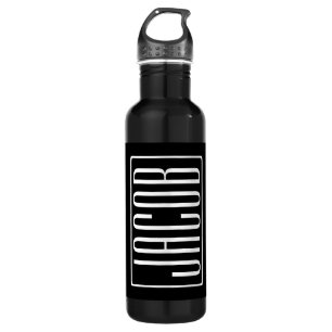 Bold & Modern Your Name or Word   White On Black 710 Ml Water Bottle