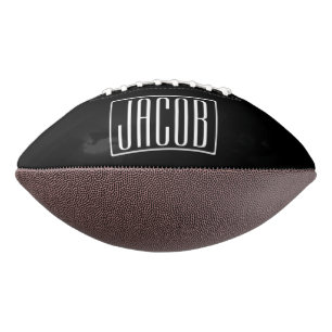Bold & Modern Your Name or Word   White On Black Football