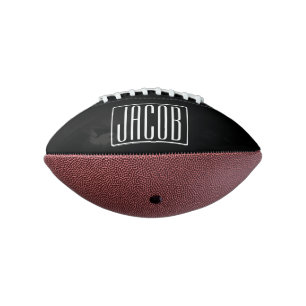 Bold & Modern Your Name or Word   White On Black Football