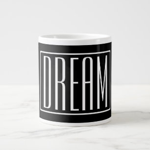 Bold & Modern Your Name or Word   White On Black Large Coffee Mug