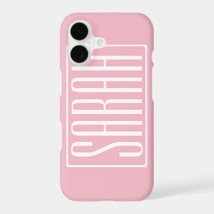 Bold & Modern Your Name or Word   White On Pink