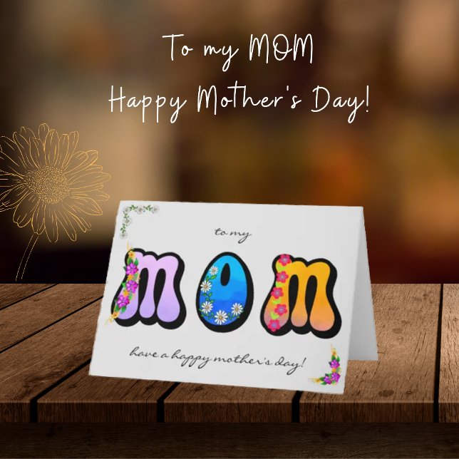 Bold MOM Floral Bohemian carte de fête des mères (Créateur téléchargé)