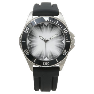 Bold Monochromatic Sport Watch - Abstract Radial 