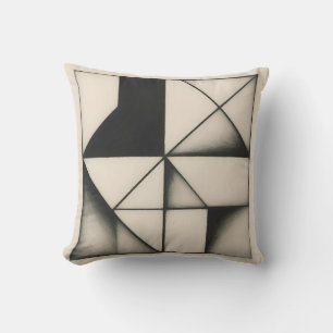 Bold Monochrome Geometric Forms Throw Pillow