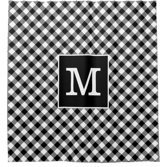 Bold Monogram Black and White Gingham Pattern (Front)