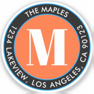 Bold Monogram Black Orange Blue Clear Transparent