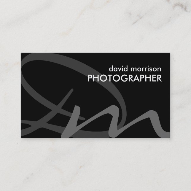 Bold Monogram Business Cards (Front)