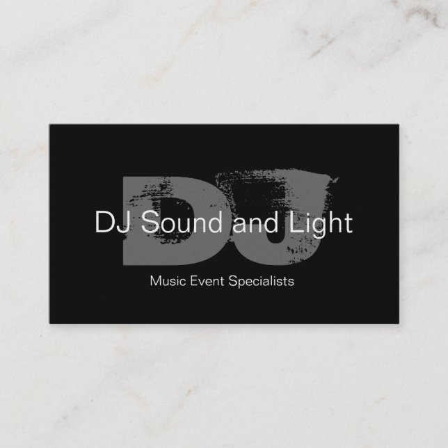 Bold Monogram Customizable DJ Business Card (Front)
