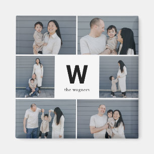 Bold Monogram Editable Color Modern Photo Magnet