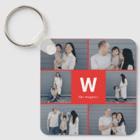 Bold Monogram Editable Colour Custom Photo Keychai