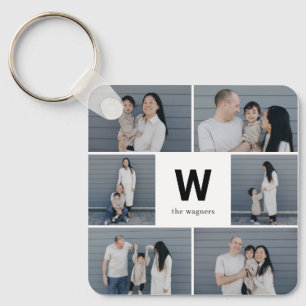 Bold Monogram Editable Colour Custom Photo Keychai Keychain
