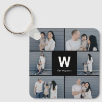 Bold Monogram Editable Colour Custom Photo Keychai