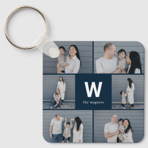 Bold Monogram Editable Colour Custom Photo Keychai Keychain