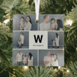 Bold Monogram Editable Colour Custom Photo Ornamen Glass Ornament<br><div class="desc">Photo gifts make the best gifts! Easily personalized with your text and/or photo(s) for a custom look. Designed by Berry Berry Sweet,  Modern Stationery and Personalized Gifts. Visit our website at www.berryberrysweet.com to see our full product lines.</div>