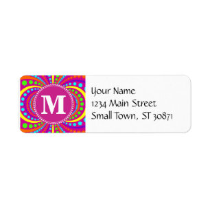 Bold Monogram Funky Pattern Hot Pink Design