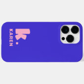 Bold monogram initial and name blue pink Case-Mate iPhone case (Back (Horizontal))