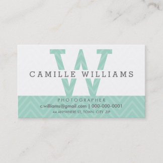 BOLD MONOGRAM LOGO modern simple initial mint Business Card