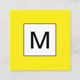Bold monogram minimalist yellow business card
