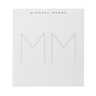 Bold Monogram Name Modern Minimalist Notepad