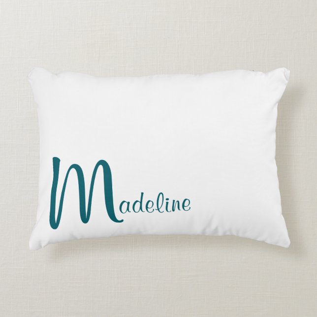 Bold Monogram Name Script  Accent Pillow (Front)