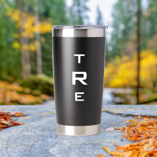 Bold Monogram on Black Insulated Tumbler