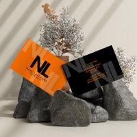 Bold Monogram Orange Black Minimalist Stylish Cool