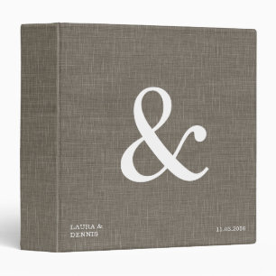 Bold Monogram Personalized Wedding Album Linen Binder