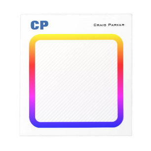 Bold Monogram Professional Plain Simple Minimalist Notepad