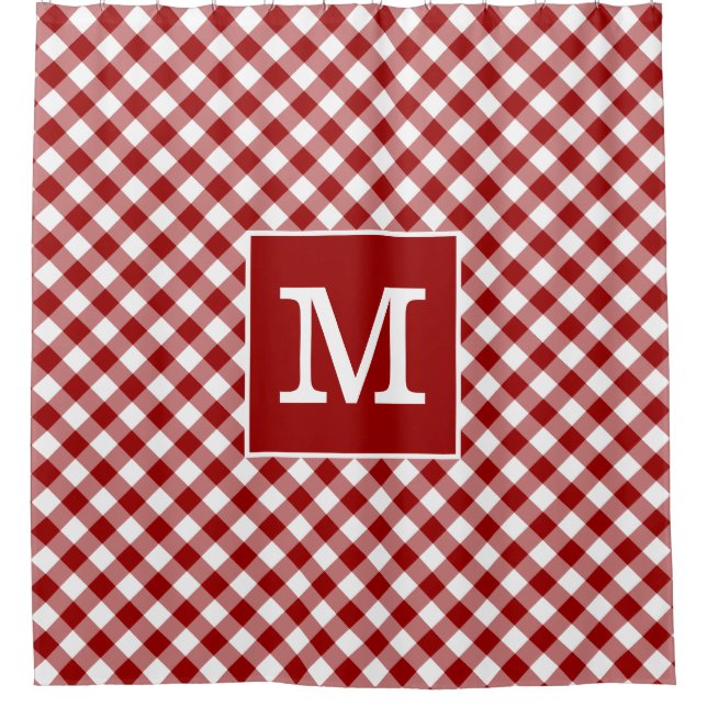 Bold Monogram Red and White Gingham Pattern (Front)