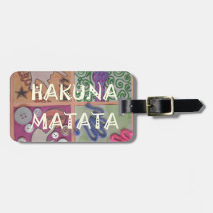 Bold Mosaic Mash-Up: Edgy Pop Art Hakuna Matata  Luggage Tag