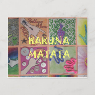 Bold Mosaic Mash-Up: Edgy Pop Art Hakuna Matata  Postcard