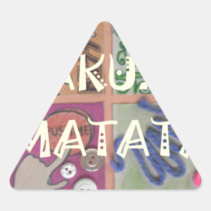 Bold Mosaic Mash-Up: Edgy Pop Art Hakuna Matata  Triangle Sticker