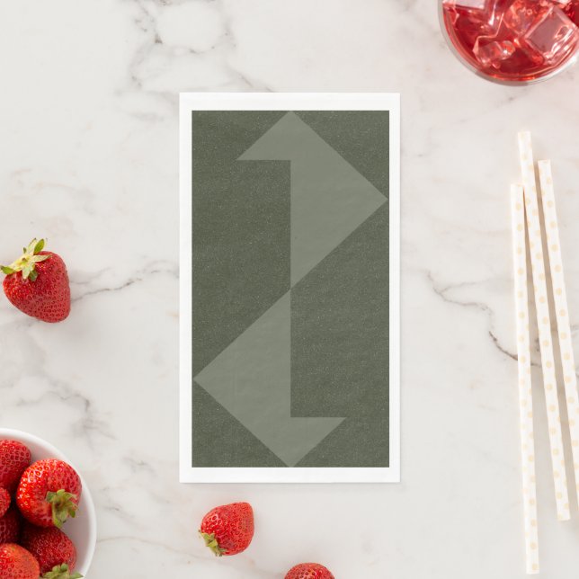 Bold Moss Green Arrow Napkin – Customizable (Insitu)