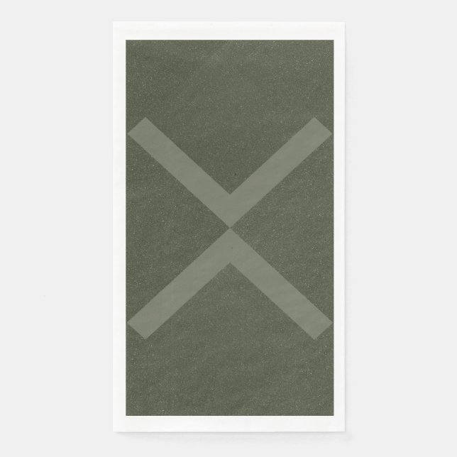 Bold Moss Green X Napkin – Customizable (Front)