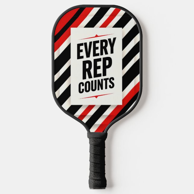 Bold Motivational Poster – “EVERY REP COUNTS” Pickleball Paddle (Front)