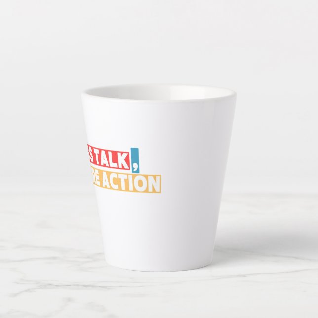 Bold Motivational Quote – Less Talk, More Action Latte Mug (Front)