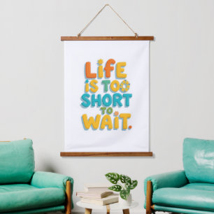 Bold motivational quote playful style hanging tapestry