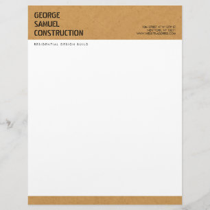 Bold Moulded Particle Board Construction Business Letterhead