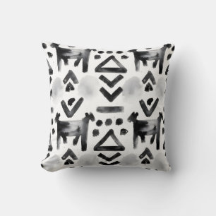 Bold Mud Cloth – Black & White Pattern Throw Pillow