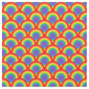 Bold Multicolor Retro Arc Pattern Fabric