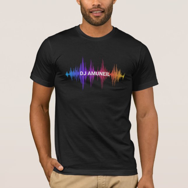 Bold Music Waves Multi-Coloured DJs, Audio T-Shirt (Front)
