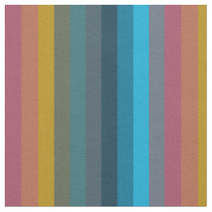 Bold Mustard & Teal Retro Stripes  Fabric